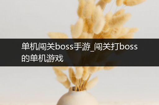 单机闯关boss手游_闯关打boss的单机游戏