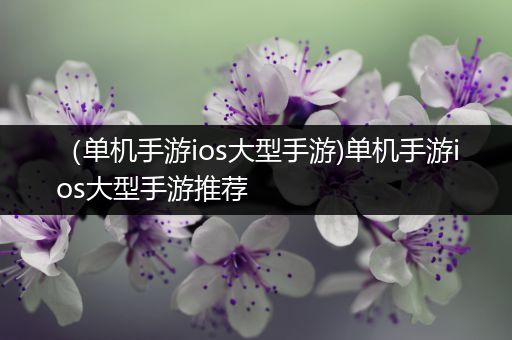 （单机手游ios大型手游)单机手游ios大型手游推荐