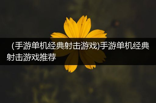 （手游单机经典射击游戏)手游单机经典射击游戏推荐