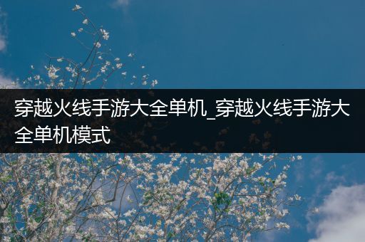 穿越火线手游大全单机_穿越火线手游大全单机模式