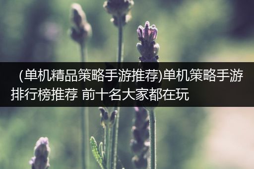 （单机精品策略手游推荐)单机策略手游排行榜推荐 前十名大家都在玩