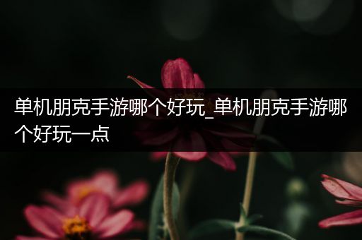 单机朋克手游哪个好玩_单机朋克手游哪个好玩一点