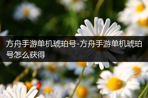 方舟手游单机琥珀号-方舟手游单机琥珀号怎么获得