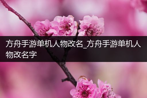 方舟手游单机人物改名_方舟手游单机人物改名字