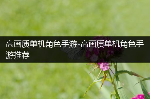 高画质单机角色手游-高画质单机角色手游推荐