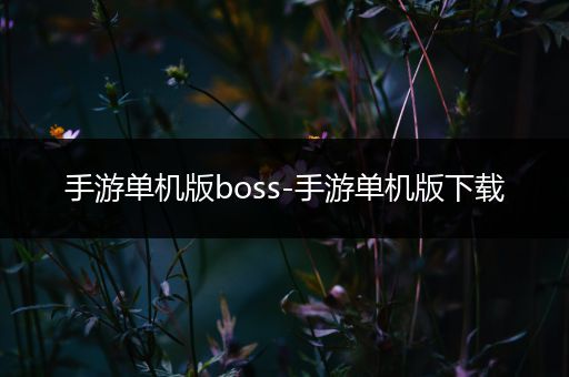 手游单机版boss-手游单机版下载