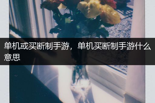 单机或买断制手游，单机买断制手游什么意思