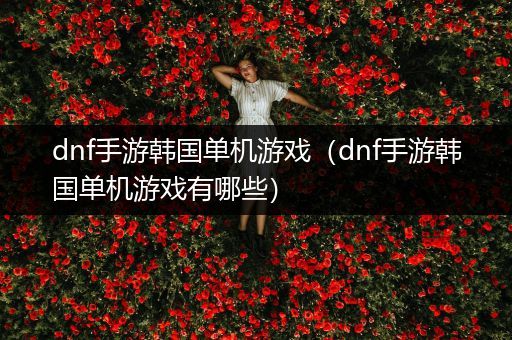 dnf手游韩国单机游戏（dnf手游韩国单机游戏有哪些）