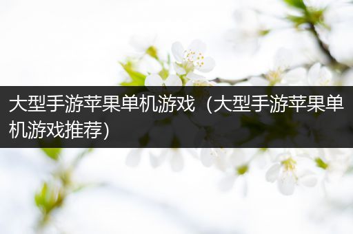 大型手游苹果单机游戏（大型手游苹果单机游戏推荐）