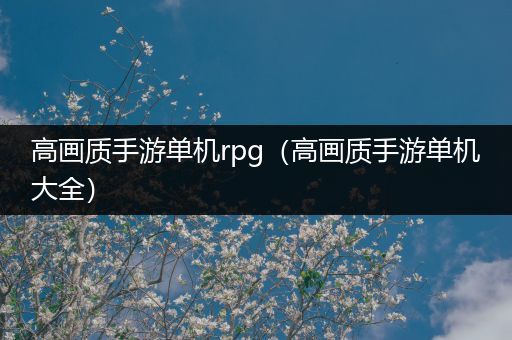 高画质手游单机rpg（高画质手游单机大全）