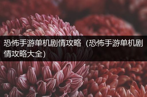 恐怖手游单机剧情攻略（恐怖手游单机剧情攻略大全）