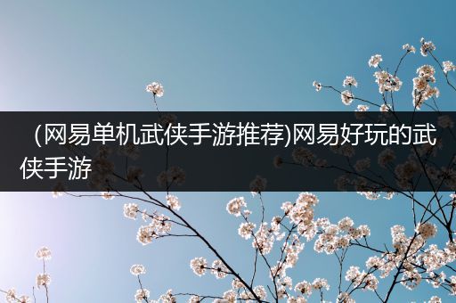 （网易单机武侠手游推荐)网易好玩的武侠手游