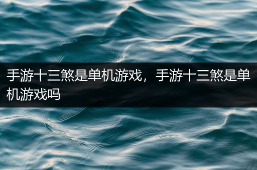 手游十三煞是单机游戏，手游十三煞是单机游戏吗