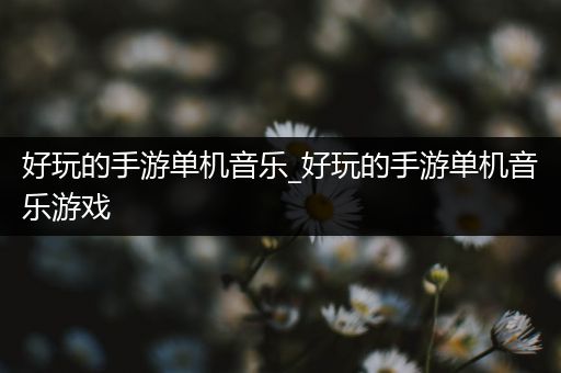 好玩的手游单机音乐_好玩的手游单机音乐游戏