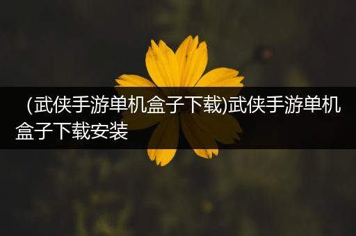 （武侠手游单机盒子下载)武侠手游单机盒子下载安装