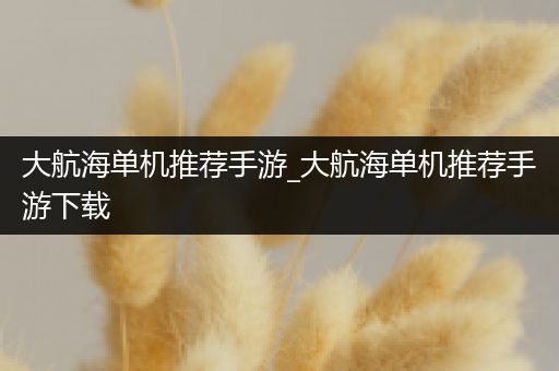 大航海单机推荐手游_大航海单机推荐手游下载