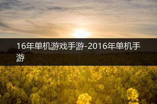 16年单机游戏手游-2016年单机手游