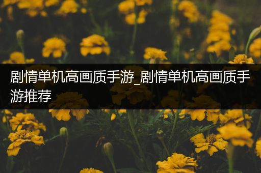 剧情单机高画质手游_剧情单机高画质手游推荐