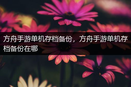 方舟手游单机存档备份，方舟手游单机存档备份在哪