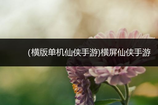 （横版单机仙侠手游)横屏仙侠手游