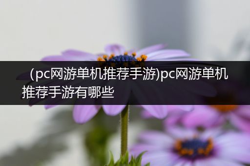 （pc网游单机推荐手游)pc网游单机推荐手游有哪些