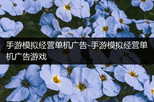 手游模拟经营单机广告-手游模拟经营单机广告游戏