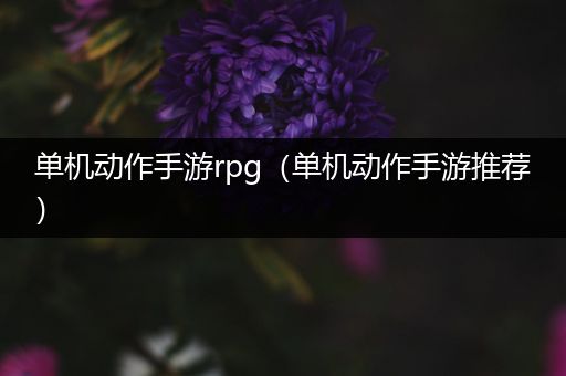 单机动作手游rpg（单机动作手游推荐）