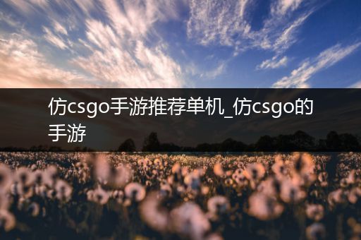 仿csgo手游推荐单机_仿csgo的手游