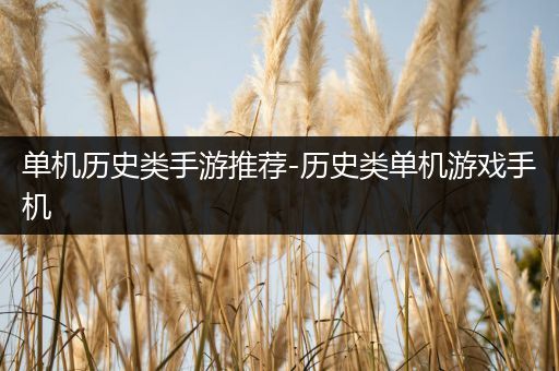 单机历史类手游推荐-历史类单机游戏手机