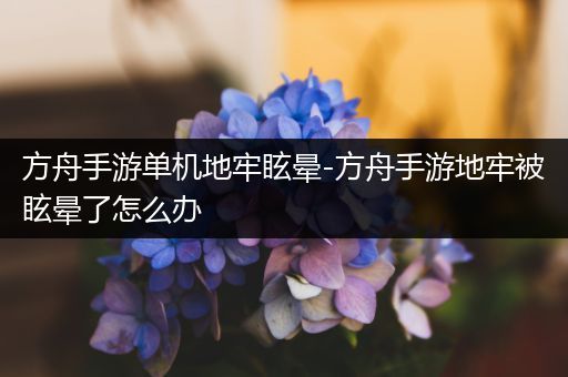 方舟手游单机地牢眩晕-方舟手游地牢被眩晕了怎么办