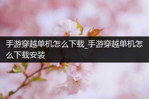 手游穿越单机怎么下载_手游穿越单机怎么下载安装