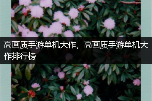高画质手游单机大作，高画质手游单机大作排行榜