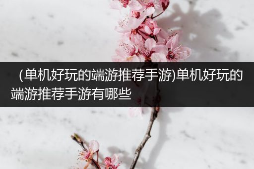 （单机好玩的端游推荐手游)单机好玩的端游推荐手游有哪些