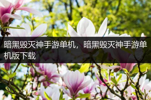 暗黑毁灭神手游单机，暗黑毁灭神手游单机版下载