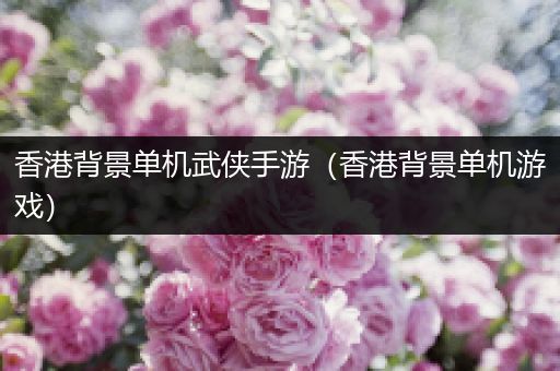 香港背景单机武侠手游（香港背景单机游戏）