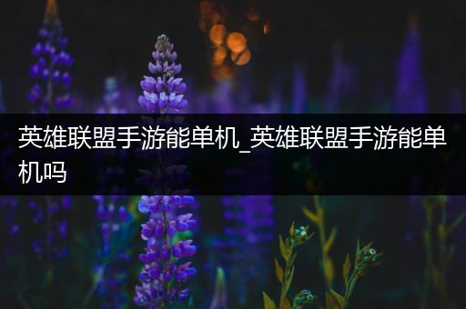 英雄联盟手游能单机_英雄联盟手游能单机吗